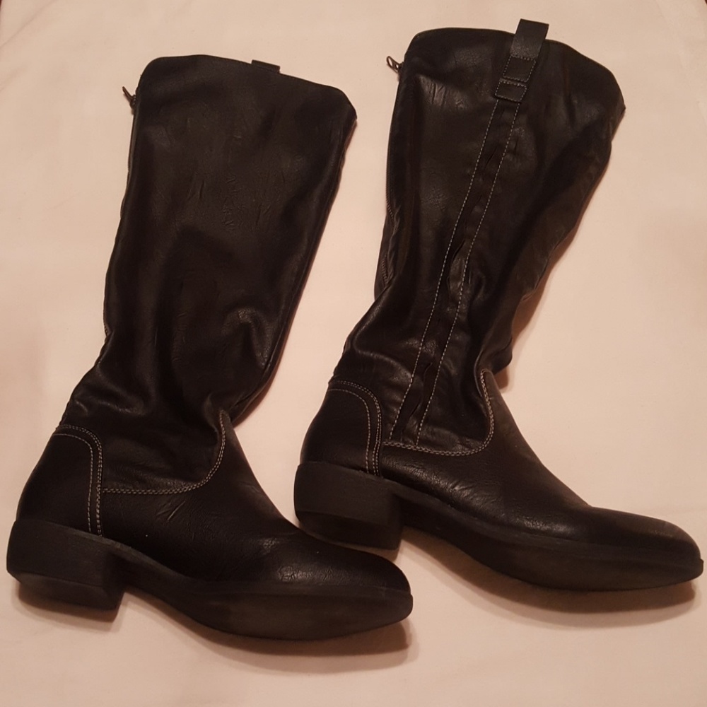Casual, black tall boots. Size 9.5